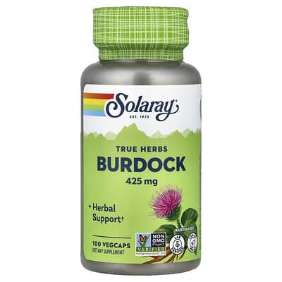 Solaray, Real Herbs, Burdock, 425 mg, 100 Vegetarian Capsules