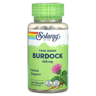 Solaray, True Herbs, лопух, 425 мг, 100 растительных капсул