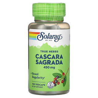 Solaray, True Herbs, Cáscara sagrada, 450 mg, 100 cápsulas vegetales