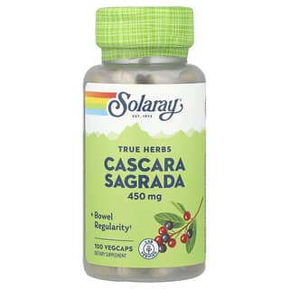 Solaray, True Herbs, Cáscara Sagrada, 450 mg, 100 VegCaps