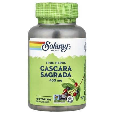 Solaray, Real Herbs, Buckthorn Bark, 450 mg, 180 Vegetarian Capsules