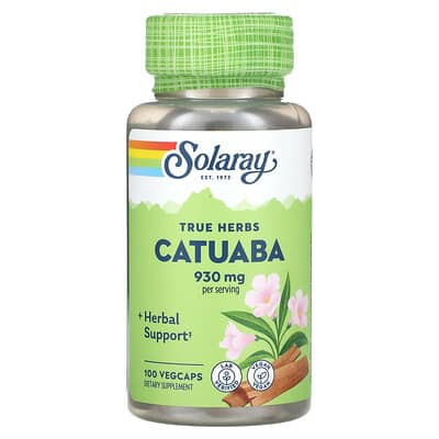 Solaray, Real Herbs, Catuaba, 930 mg, 100 Vegetarian Capsules (465 mg per capsule)