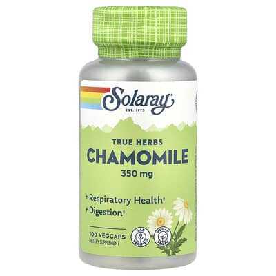 Solaray, Real Herbs, Chamomile, 350 mg, 100 Vegetarian Capsules