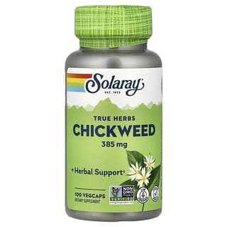 Solaray, True Herbs, Chickweed, 385 mg, 100 VegCaps