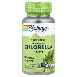Solaray, True Herbs, Broken Cell Chlorella, 410 mg, 100 rostlinných kapslí