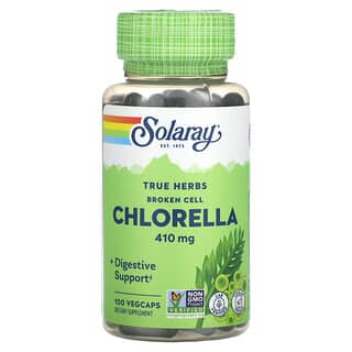 Solaray, True Herbs, хлорелла с разрушенными клетками, 410 мг, 100 вегетарианских капсул
