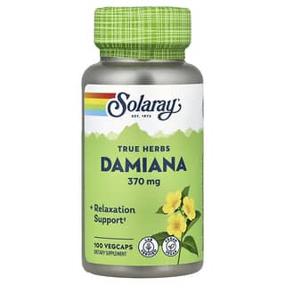 Solaray, True Herbs, Damiana, 370 mg, 100 cápsulas vegetales