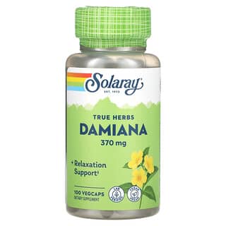 Solaray, True Herbs, дамиана, 370 мг, 100 растительных капсул