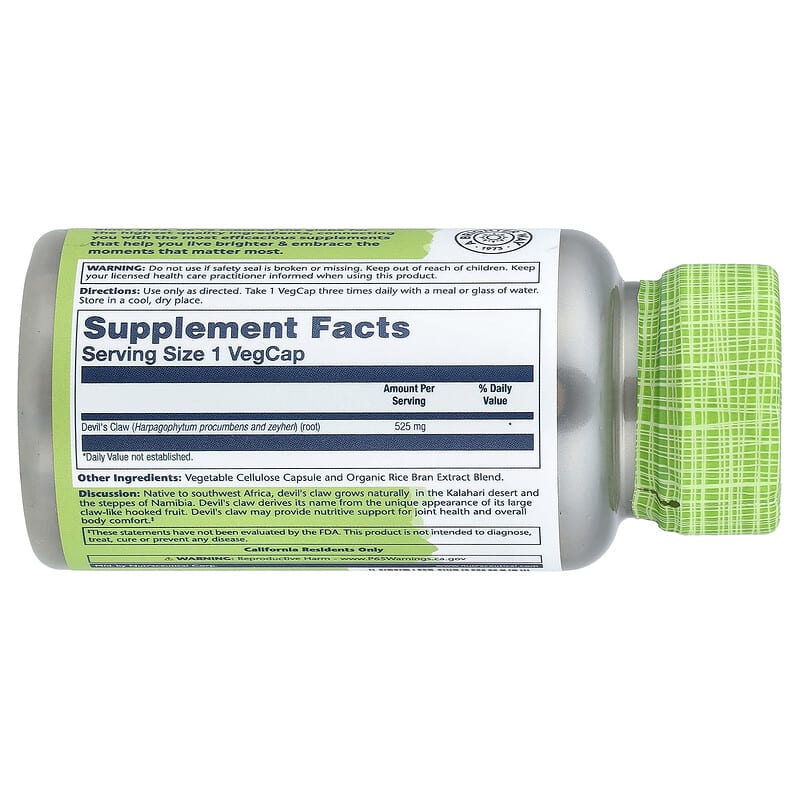 Ture Herbs, кіготь диявола, 525 мг, 100 капсул VegCap
