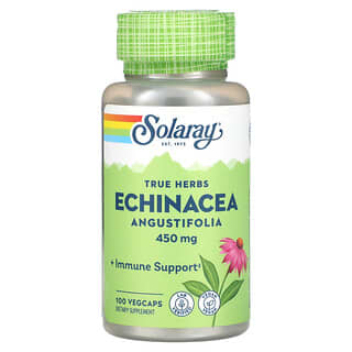 Solaray, True Herbs, эхинацея узколистная, 450 мг, 100 растительных капсул