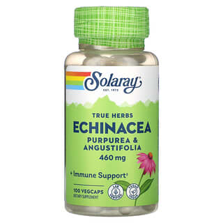 Solaray, True Herbs, Echinacea, Purpurea & Angustifolia, 460 mg, 100 VegCaps