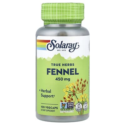 Solaray, True Herbs, Fennel, 450 mg, 100 VegCaps