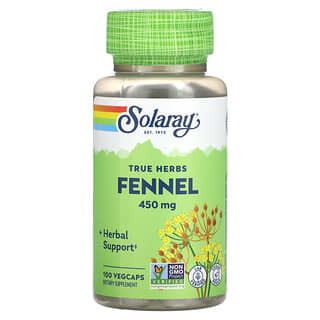 Solaray, True Herbs, Fennel, 450 mg, 100 VegCaps