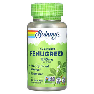 Solaray, True Herbs, Fenogreco, 1240 mg, 100 cápsulas vegetales (620 mg por cápsula)
