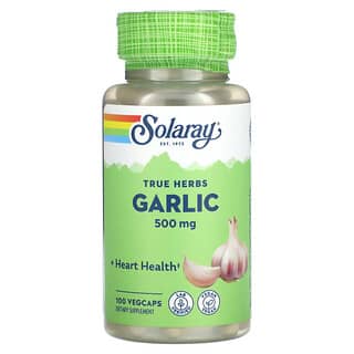 Solaray, True Herbs, чеснок, 500 мг, 100 растительных капсул