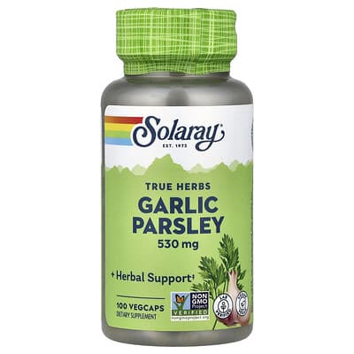 Solaray, Real Herbs, Garlic and Parsley, 100 Vegetarian Capsules