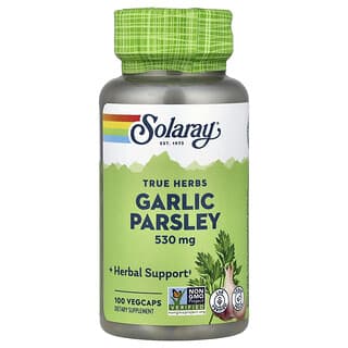 Solaray, 真實草本，大蒜歐芹，530 毫克，100 粒素食膠囊