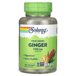 Solaray, True Herbs, zenzero, 1.100 mg, 180 capsule vegetali