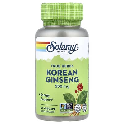 Solaray, True Herbs, Korean Ginseng, 550 mg, 50 Vegetarian Capsules