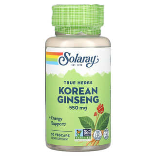 Solaray, True Herbs, Koreanischer Ginseng, 550 mg, 50 pflanzliche Kapseln