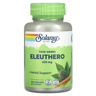 Solaray, True Herbs, Eleuthero, 425 mg, 100 cápsulas vegetales