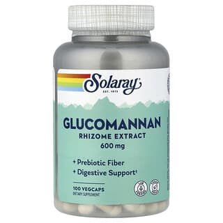 Solaray, Glucomannane, Extrait de rhizome, 600 mg, 100 capsules végétariennes
