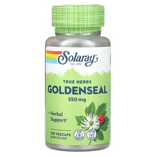 Solaray, True Herbs, желтокорень, 550 мг, 100 растительных капсул
