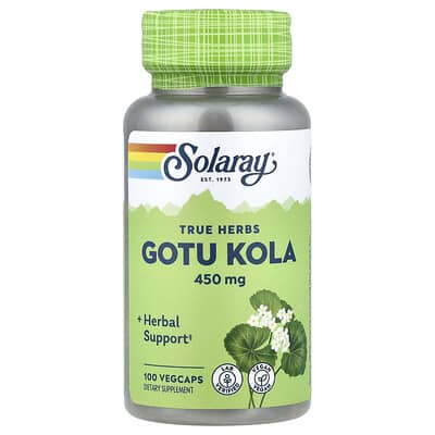 Solaray, True Herbs, Gotu Kola, 450 mg, 100 VegCaps