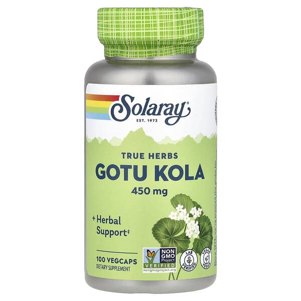 Solaray, True Herbs, Gotu Kola, 450 mg, 100 VegCaps — product photo 1