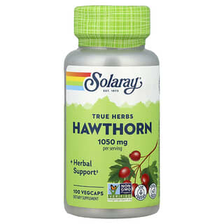 Solaray, True Herbs, Hawthorn, 1,050 mg, 100 VegCaps (525 mg per Capsule)