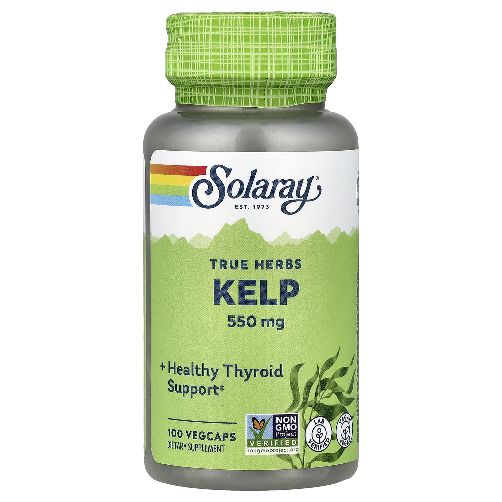 Solaray, True Herbs, водоросли, 100 растительных капсул