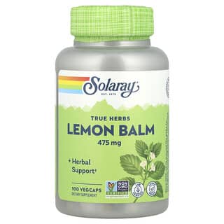 Solaray, True Herbs, Lemon Balm, 475 mg, 100 VegCaps