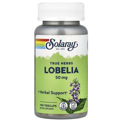 Solaray, True Herbs, Lobelia, 100 veg caps