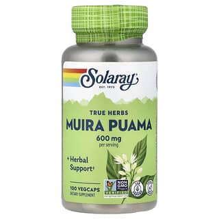 Solaray, True Herbs, Muira Puama, 100 VegCaps (300 mg per Capsule)