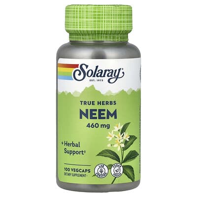 Solaray, Real Herbs, Neem, 460 mg, 100 Vegetarian Capsules