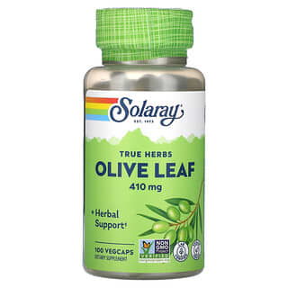 Solaray, True Herbs, Hoja de olivo, 410 mg, 100 cápsulas vegetales