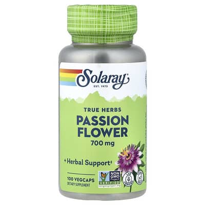 Solaray, True Herbs, Passion Flower, 100 veg caps (350 mg per veg cap)