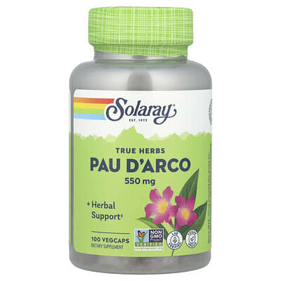 Solaray, Real Herbs, Pauco, 550 mg, 100 Vegetarian Capsules