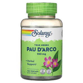 Solaray, Pau D'Arco, 550 mg, 100 cápsulas vegetales