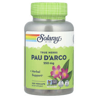 Solaray, True Herbs, Pau d'arco, 550 mg, 100 cápsulas vegetales