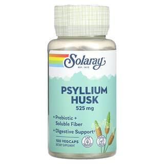 Solaray, Cáscara de psyllium, 525 mg, 100 cápsulas vegetales