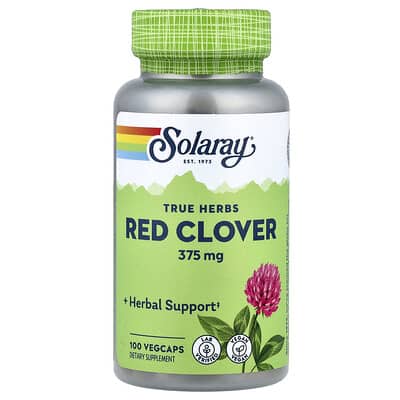 Solaray, Real Herbs, Red Clover, 375 mg, 100 Vegetarian Capsules