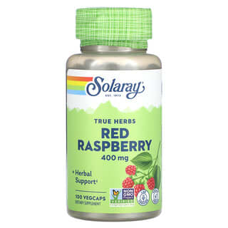 Solaray, True Herbs, lampone rosso, 400 mg, 100 capsule vegetali