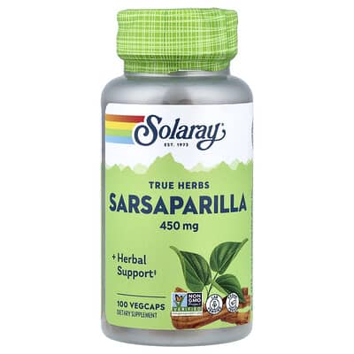 Solaray, Real Herbs, Sarsaparilla, 450 mg, 100 Vegetarian Capsules