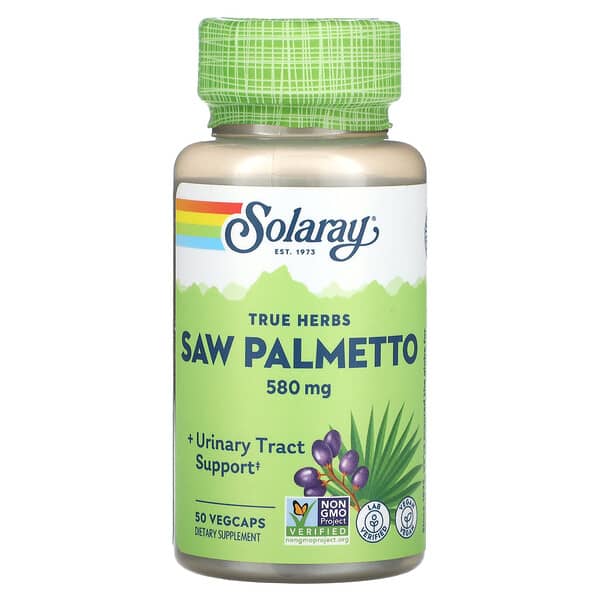 Solaray, 真實草本，鋸棕櫚，580 毫克，50 粒素食膠囊