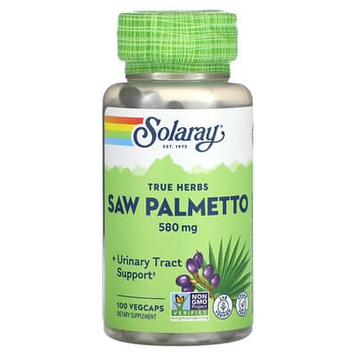 Solaray, Real Herbs, Saw Palmetto, 580 mg, 100 Vegetarian Capsules