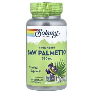 Solaray, Ægte urter, savpalme, 580 mg, 100 grøntsagskapsler