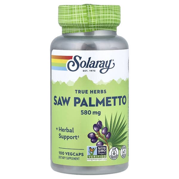 Solaray, 真實草本，鋸棕櫚，580 毫克，100 粒素食膠囊