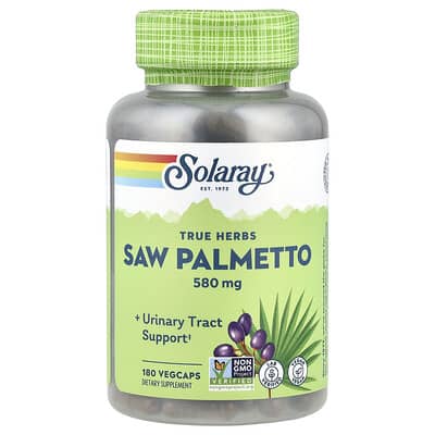 Solaray, Real Herbs, Saw Palmetto, 580 mg, 180 Vegetarian Capsules