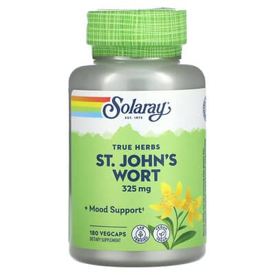 Solaray, Real Herbs, Hypericum perforatum, 325 mg, 180 vegetarian capsules